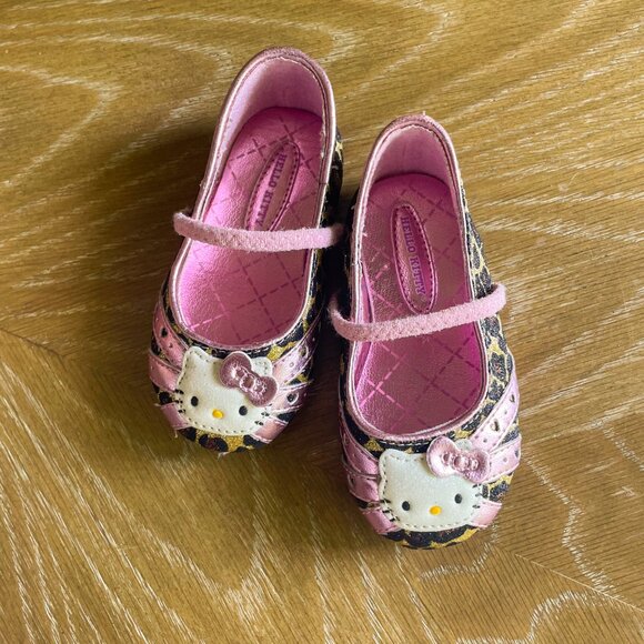 Vintage 2013 Hello Kitty Ballet Flats with Sparkles and Cheetah Print - Picture 5 of 7